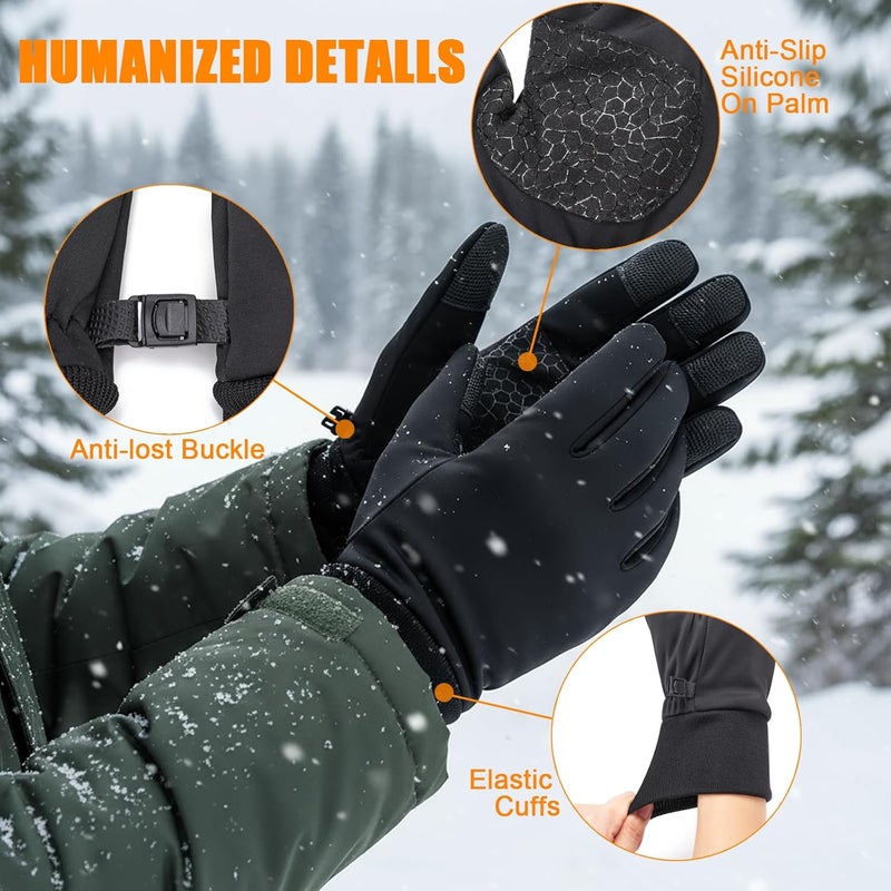 Outrip Winter Waterproof Snow Gloves for Men Women,Cold Weather Warm Thermal Touchscreen Gloves for Running, Driving, Cycling - Image 5